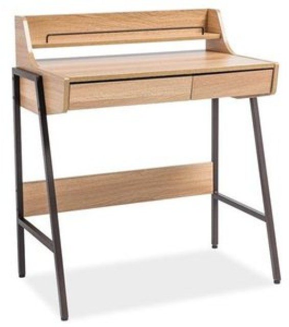 Emerson Skrivbord 77X48 Cm - Ek/Mörkbrun (Skrivbord i kategorin Möbler)