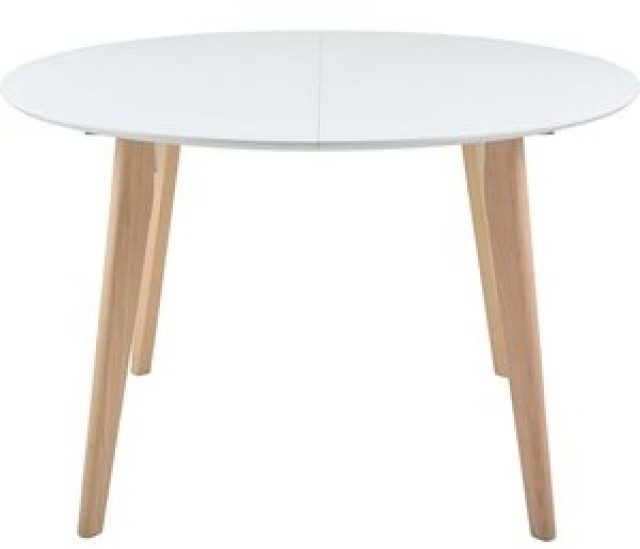 Fjälkestad matbord Ø120 cm - Vit/ek 