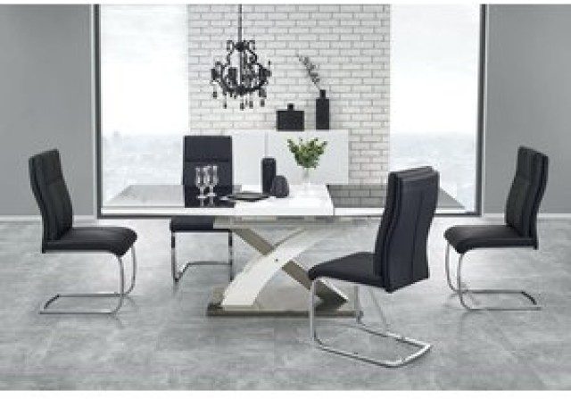 Bonita matbord 160-220 cm - Vit/svart 