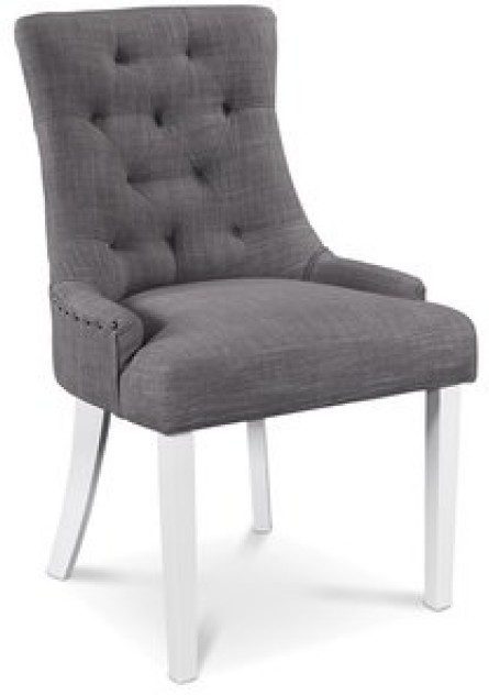 2 st Tuva stol i grått tyg med vita ben 