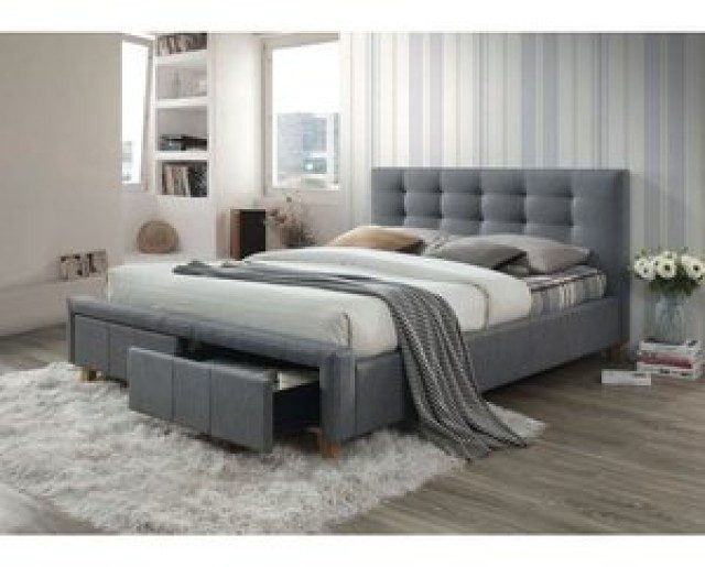 Kayleigh 160x200 cm grå sängram med förvaring 