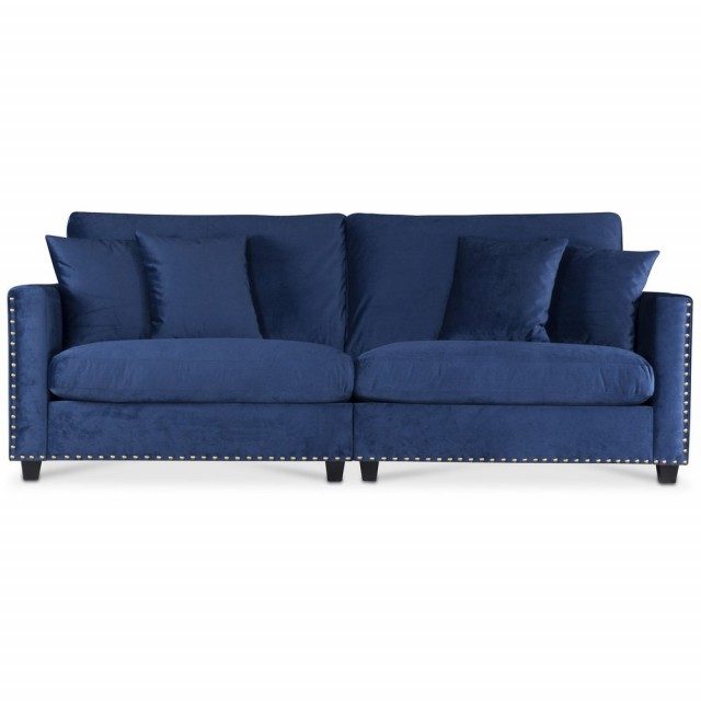 Avenue 4-sits soffa med nitar - Blå 