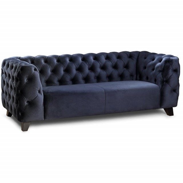 Chesterfield Nobel 3-sits soffa - Inari 91 - Ljusgrå, Svarta 