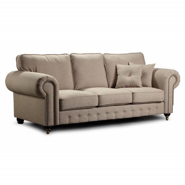 Chester York 3-sits soffa 250 cm - Fresh 03 - Beige, Kallskum WE30 med silikonfibrer 