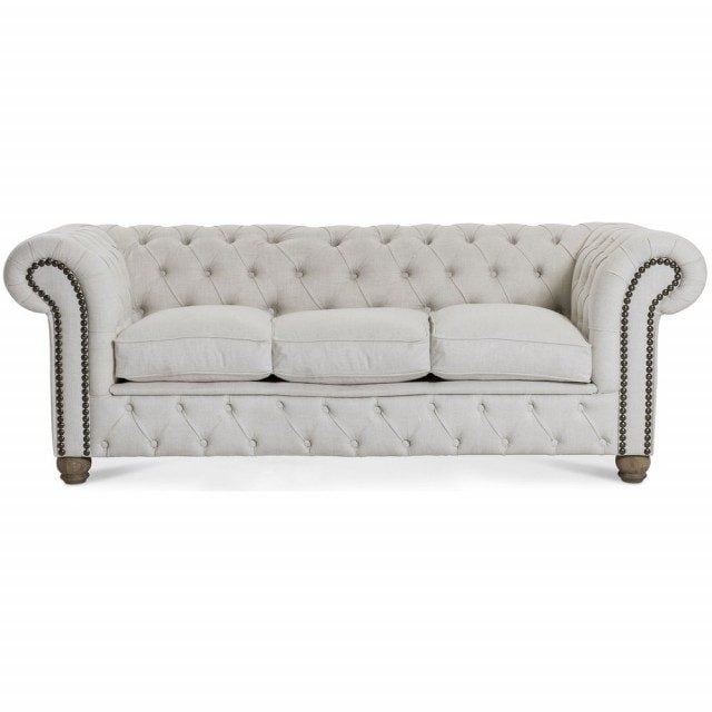 Chesterfield Artsome 3-sits soffa - Inari 22 - Beige, Kallskum WE30 med silikonfibrer 