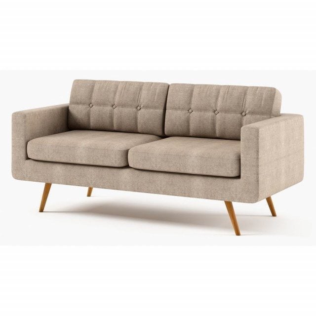 Stella 3-sits soffa - Lux 24 - Puderbeige, Svarta 