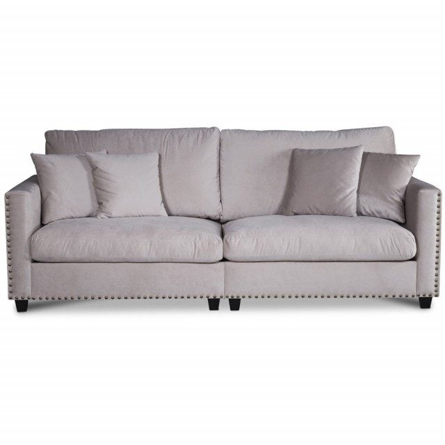 Avenue 4-sits soffa med nitar - Beige 