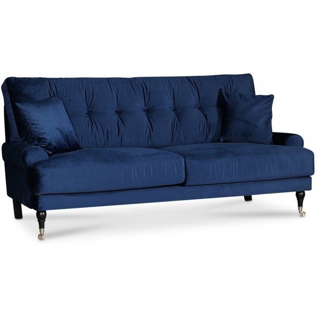 Adena 2-sits soffa i mörkblå sammet 
