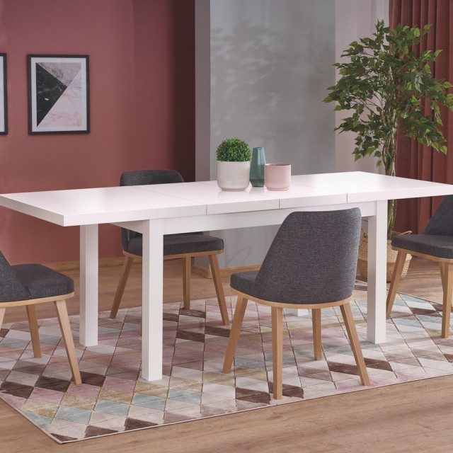Callahan Vitt Förlängningsbart Matbord 90X140-220 Cm (Övriga Möbler i kategorin Möbler)