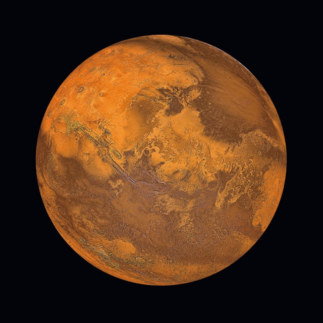 Glastavla - The Planet of Mars - 80x80 cm 