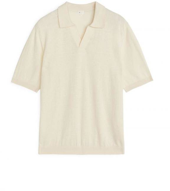Cotton Linen Polo Shirt - Orange 
