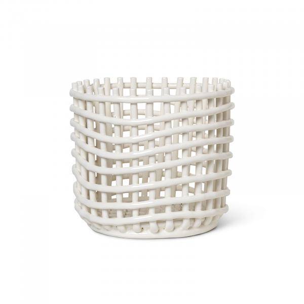 Ceramic Basket Large Off-White, Ferm Living 