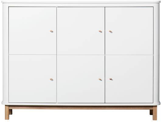 Wood multiskåp garderob vit/ ek, Oliver Furniture 