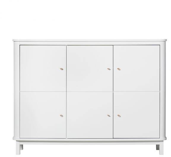 Wood multiskåp garderob vit/ vit, Oliver Furniture 