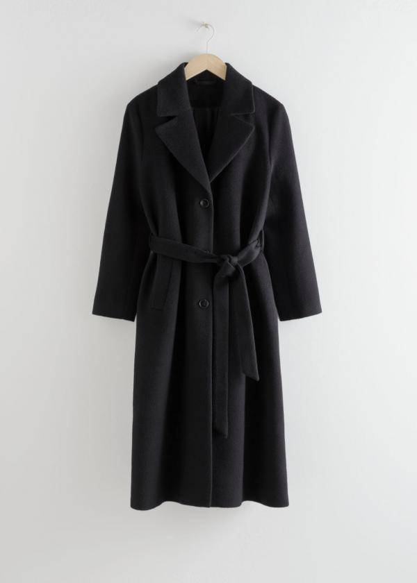 Relaxed Wool-Blend Pile Coat - Black 