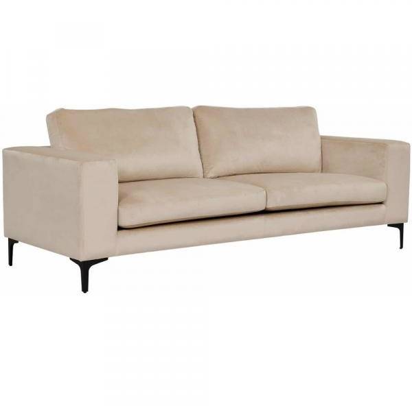 Aspen 3-sits soffa i beige sammet 