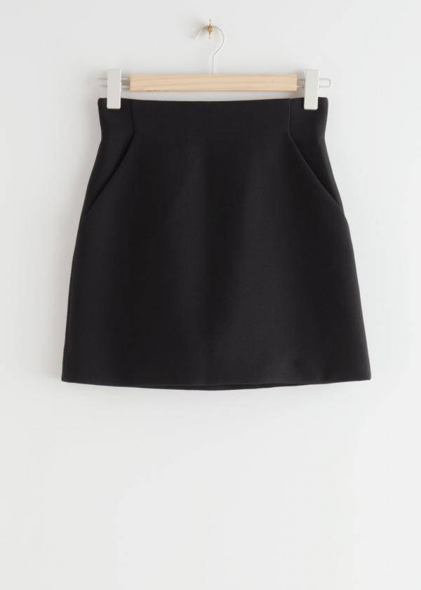 A-Line Mini Skirt - Black 