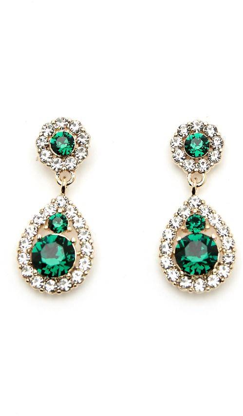 LILY AND ROSE Petite Sofia Earrings Emerald One size 