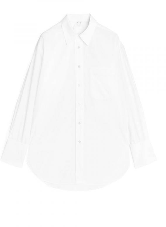 Oversized Poplin Shirt - White 