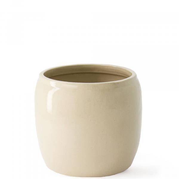 Ernst Glaserad keramik kruka beige 15 cm 