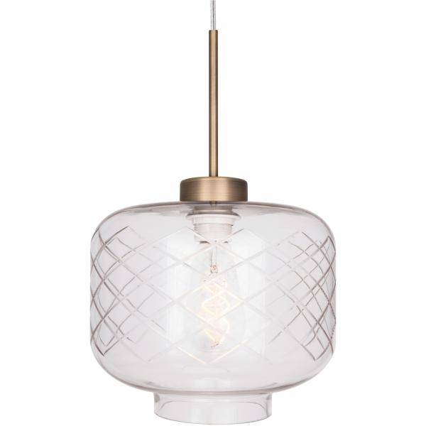 Globen Lighting Ritz Pendel, klar m/slipat mönster 