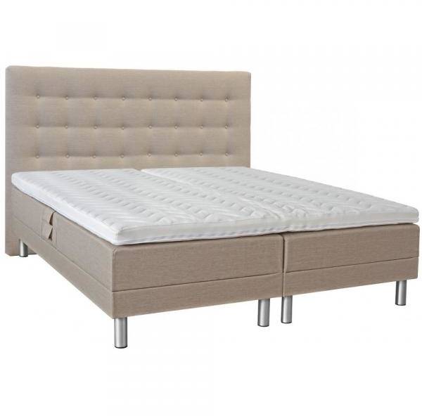 Comfort ställbar dubbelsäng med sänggavel - Inari 22 - Beige, 160x200 cm 