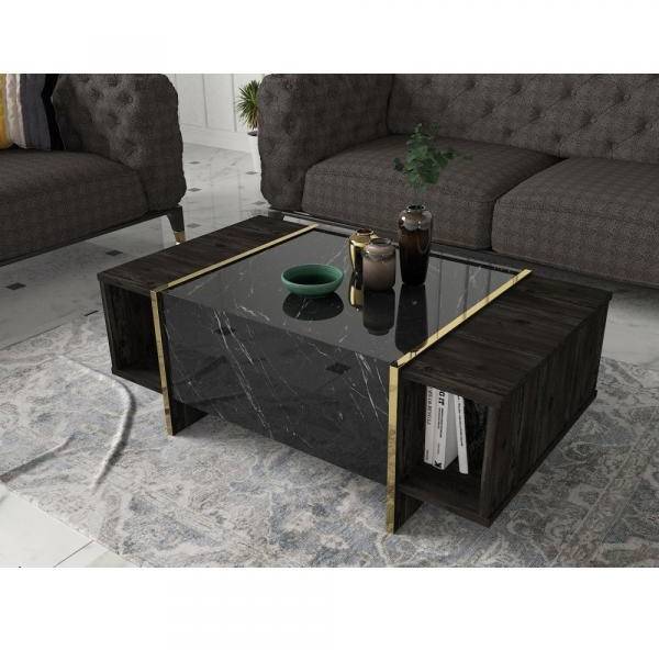 Veyron soffbord 103,8 x 60 cm - Svart/guld 