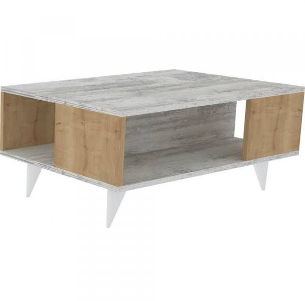 Selina soffbord 90 x 60 cm - Vit/safir 