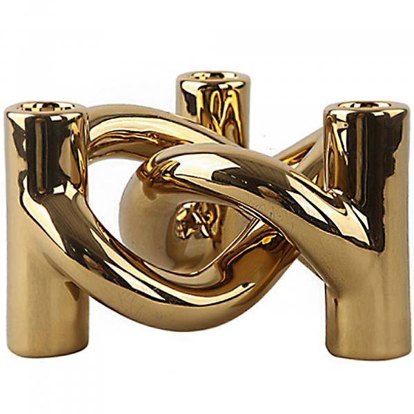 Cooee Design Lykke Three ljusstake, gold 