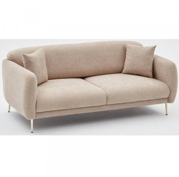 Simena 3-sits soffa - Beige/guld 