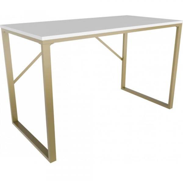 Layton skrivbord 120 x 60 cm - Guld/vit 