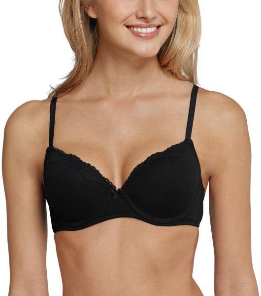 Schiesser BH Pure Cotton Underwire Bra Svart bomull A 75 Dam 