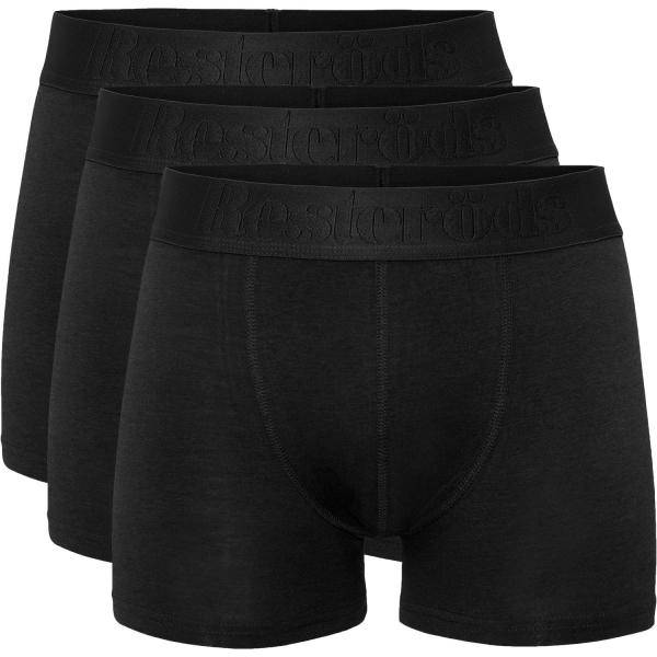 Resteröds Kalsonger 3P Organic Cotton Boxer Regular Leg Svart ekologisk bomull Large Herr 