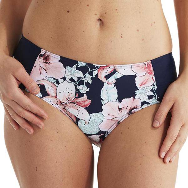 Damella Scarlett Pink Lillies Tai Bikini Brief Blå/Rosa 38 Dam 