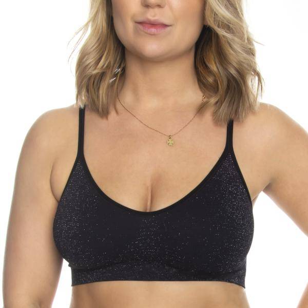 Missya BH Lucia Waffel Glitter Bra Top Svart polyamid Small Dam 