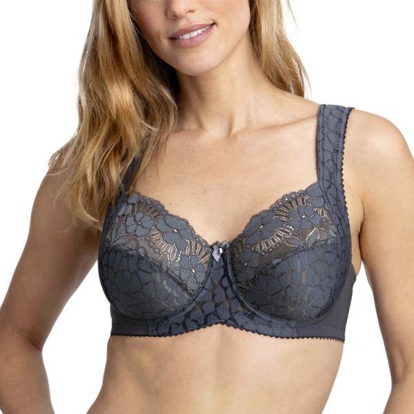 Miss Mary Jacquard And Lace Underwire Bra BH Mörkgrå B 75 Dam 