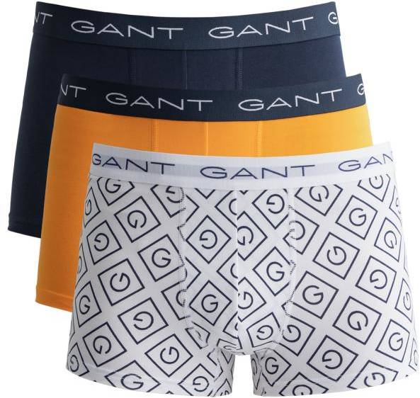 Gant Kalsonger 3P Icon G Trunk Blå/Gul bomull Medium Herr 