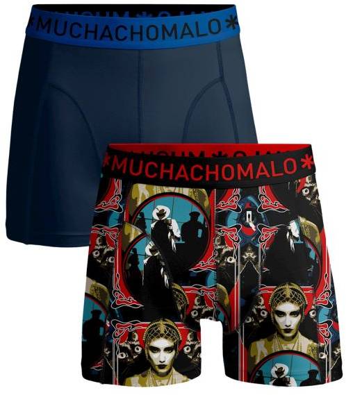 Muchachomalo Kalsonger 2P Cotton Stretch Smooth Criminal Boxer Svart Mönster bomull Medium Herr 