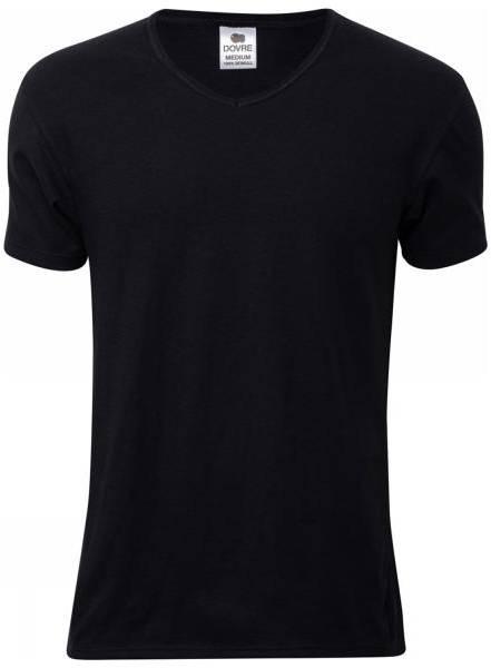 Dovre Organic Cotton V-Neck T-shirt Svart ekologisk bomull Small Herr 