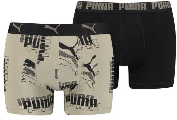 Puma Kalsonger 2P Logo Print Boxer Sand bomull Medium Herr 