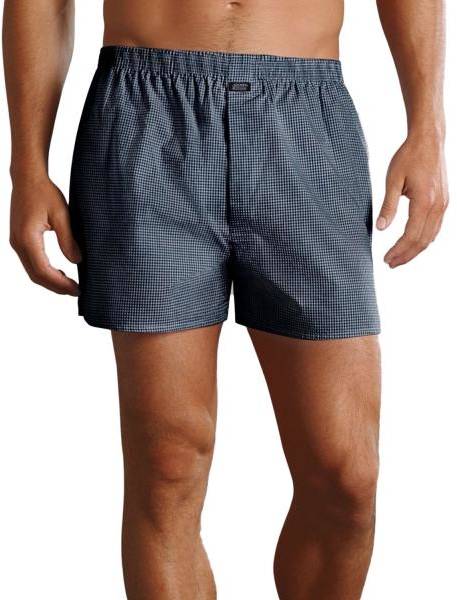 Jockey Kalsonger Woven Poplin Boxer Shorts Marin Rutig bomull Small Herr 