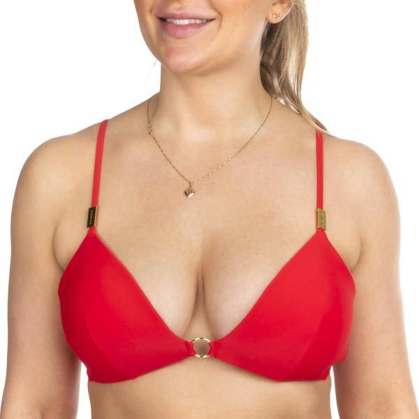 Calvin Klein Core Solid Fixed Triangel Bikini Röd Small Dam 