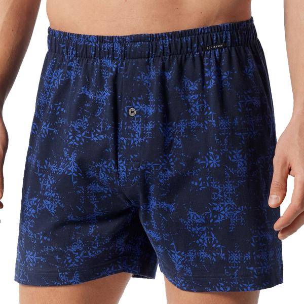 Schiesser Kalsonger 2P Fun Prints Boxer Shorts Blå Mönstrad bomull X-Large Herr 