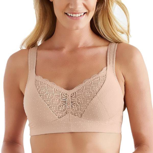 Swegmark BH Wellness Dots Organic Soft Bra Beige ekologisk bomull B 75 Dam 