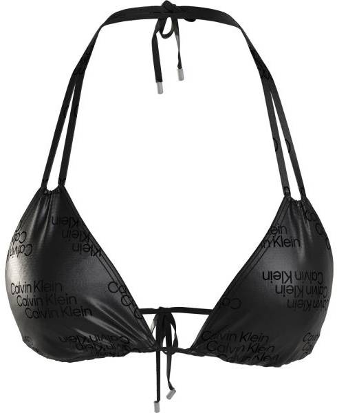 Calvin Klein Core Tonal Logo Triangle Bikini Bra Svart Small Dam 