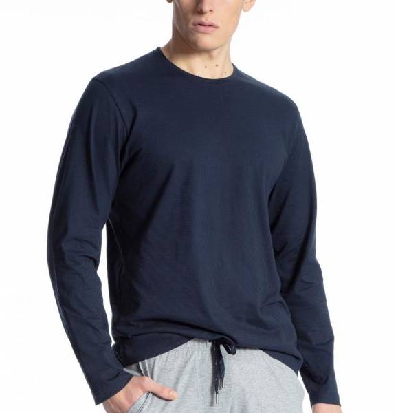 Calida Remix Basic Shirt Long Sleeve Mörkblå Bomull Small Herr (Övriga Pyjamasar i kategorin Pyjamasar)