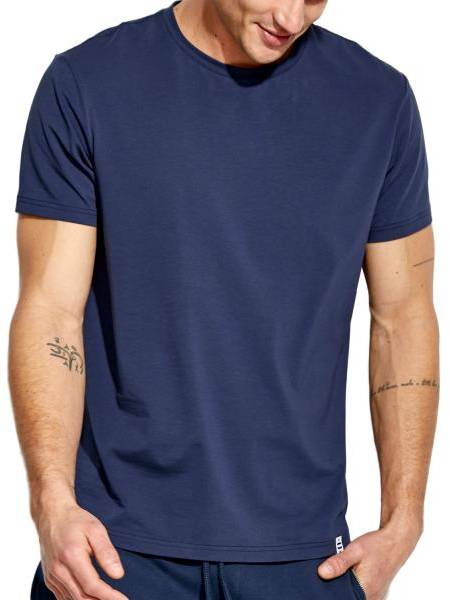 Panos Emporio Base Crew Tee Marin ekologisk bomull Small Herr 