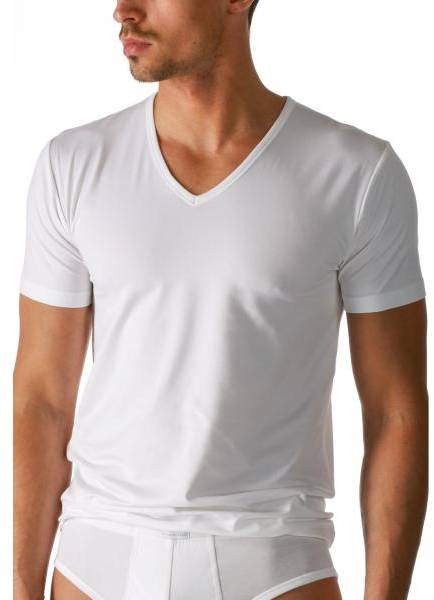 Mey Dry Cotton V-Neck Shirt Vit Small Herr 