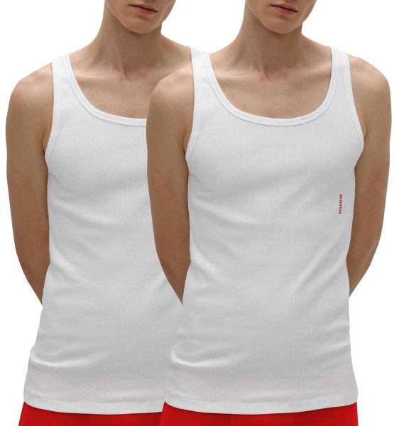 HUGO 2P Twin Tank Top Vit bomull Small Herr 