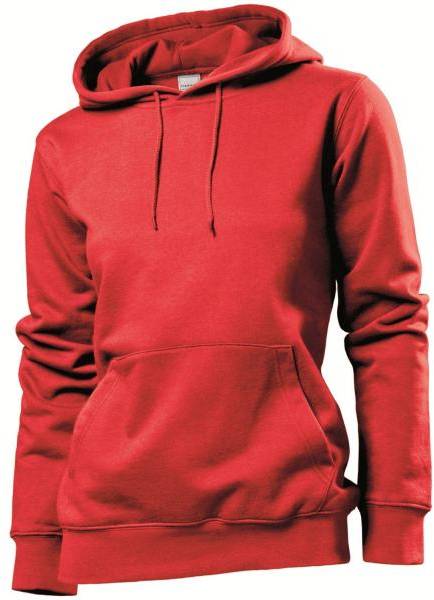 Stedman Sweatshirt Hooded Women Röd Small Dam 